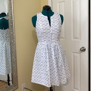 CeCe white dress with blue accents
